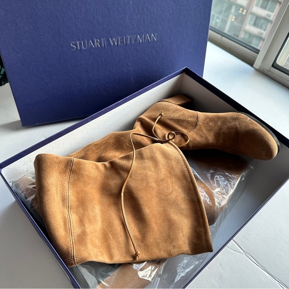 STUART WEITZMAN Hinterland Tan Suede Block Heel Over The Knee Boot 9.5 - Picture 17 of 17
